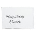 Simple Minimal.cutie Add Name Baby Happy Birthday  Pillow Case at Zazzle