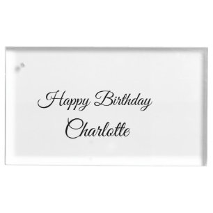 SIMPLE MINIMAL.CUTIE ADD NAME BABY happy birthday Place Card Holder