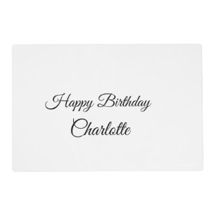 SIMPLE MINIMAL.CUTIE ADD NAME BABY happy birthday  Placemat
