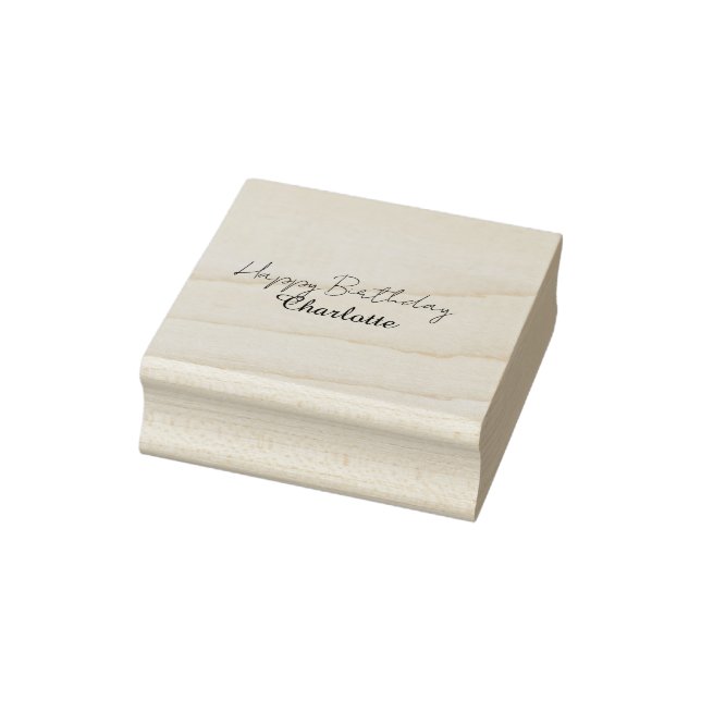 SIMPLE MINIMAL.CUTIE ADD NAME BABY happy birthday  Rubber Stamp (Stamp)