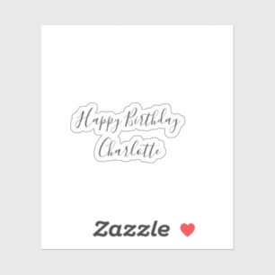 SIMPLE MINIMAL.CUTIE ADD NAME BABY happy birthday Sticker