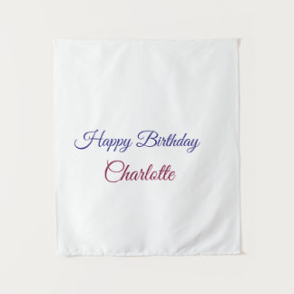 SIMPLE MINIMAL.CUTIE ADD NAME BABY happy birthday  Tapestry