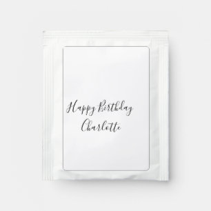 SIMPLE MINIMAL.CUTIE ADD NAME BABY happy birthday Tea Bag Drink Mix