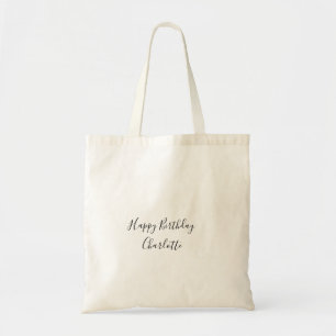 SIMPLE MINIMAL.CUTIE ADD NAME BABY happy birthday Tote Bag
