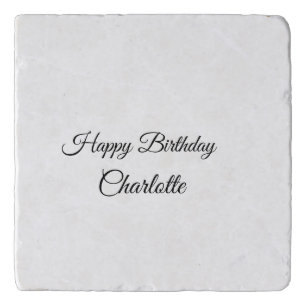 SIMPLE MINIMAL.CUTIE ADD NAME BABY happy birthday Trivet