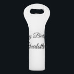 SIMPLE MINIMAL.CUTIE ADD NAME BABY happy birthday  Wine Bag<br><div class="desc">Design</div>