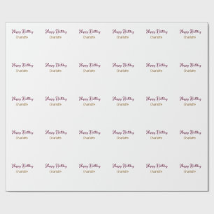SIMPLE MINIMAL.CUTIE ADD NAME BABY happy birthday Wrapping Paper