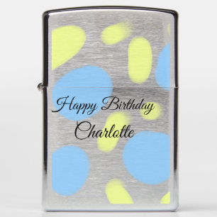SIMPLE MINIMAL.CUTIE ADD NAME BABY happy birthday Zippo Lighter