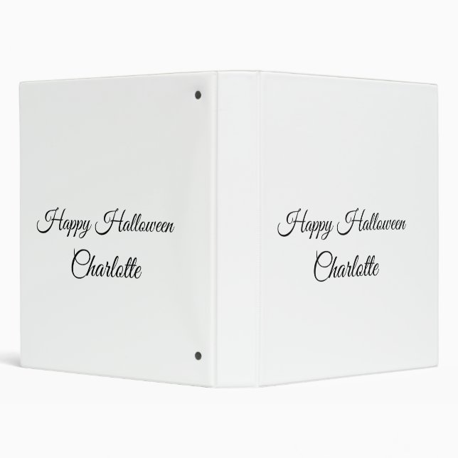 SIMPLE MINIMAL.CUTIE ADD NAME BABY happy Halloween 3 Ring Binder (Background)