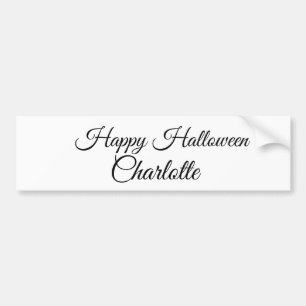 SIMPLE MINIMAL.CUTIE ADD NAME BABY happy Halloween Bumper Sticker