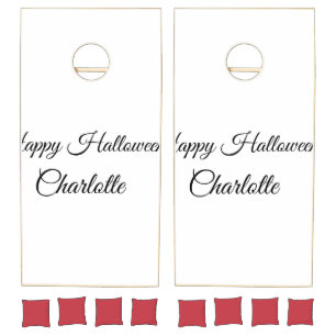SIMPLE MINIMAL.CUTIE ADD NAME BABY happy Halloween Cornhole Set