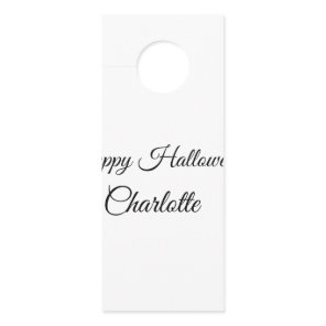 SIMPLE MINIMAL.CUTIE ADD NAME BABY happy Halloween Door Hanger