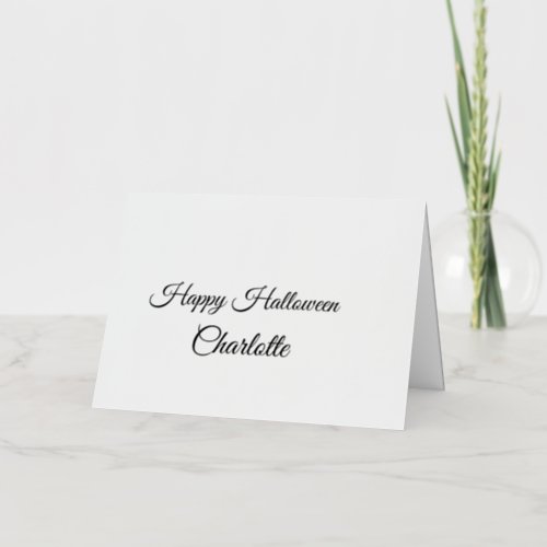 SIMPLE MINIMALCUTIE ADD NAME BABY happy Halloween Foil Holiday Card