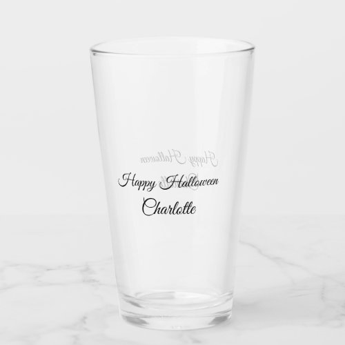 SIMPLE MINIMALCUTIE ADD NAME BABY happy Halloween Glass