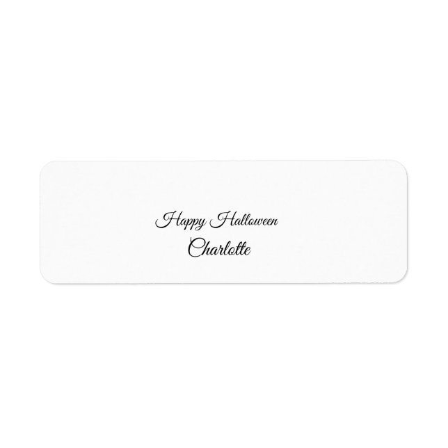 SIMPLE MINIMAL.CUTIE ADD NAME BABY happy Halloween Label (Front)
