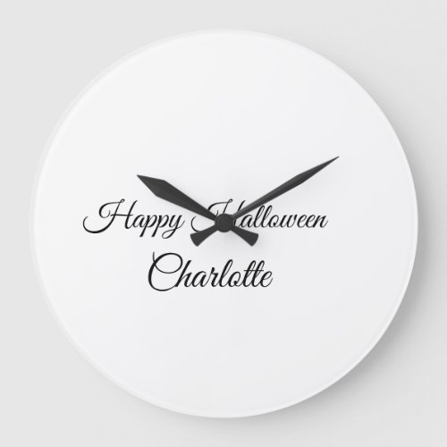 SIMPLE MINIMALCUTIE ADD NAME BABY happy Halloween Large Clock