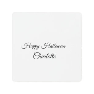 SIMPLE MINIMAL.CUTIE ADD NAME BABY happy Halloween Metal Print