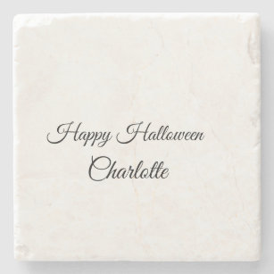 SIMPLE MINIMAL.CUTIE ADD NAME BABY happy Halloween Stone Coaster