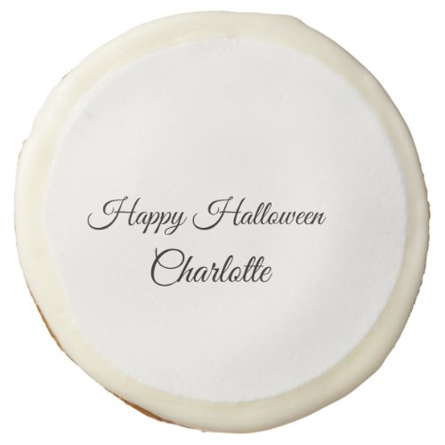 SIMPLE MINIMALCUTIE ADD NAME BABY happy Halloween Sugar Cookie