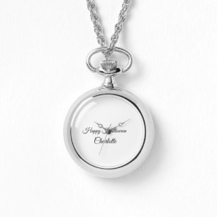 SIMPLE MINIMAL.CUTIE ADD NAME BABY happy Halloween Watch