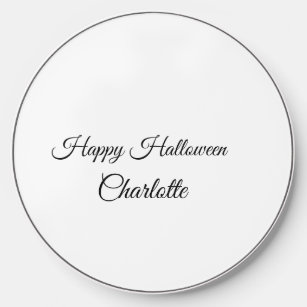 SIMPLE MINIMAL.CUTIE ADD NAME BABY happy Halloween Wireless Charger