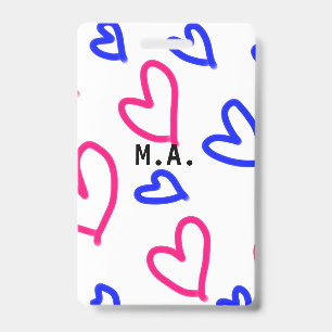 SIMPLE MINIMAL.CUTIE ADD NAME BABY heart add lette Badge