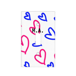 SIMPLE MINIMAL.CUTIE ADD NAME BABY heart add lette Light Switch Cover