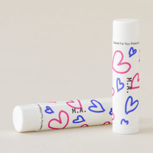 SIMPLE MINIMAL.CUTIE ADD NAME BABY heart add lette Lip Balm