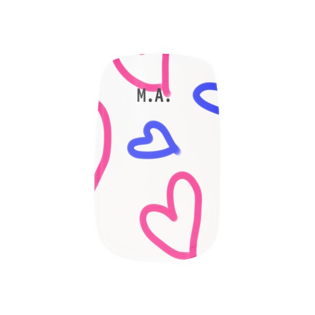 SIMPLE MINIMAL.CUTIE ADD NAME BABY heart add lette Minx Nail Art (Left Thumb)