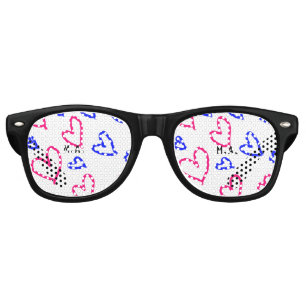 SIMPLE MINIMAL.CUTIE ADD NAME BABY heart add lette Retro Sunglasses
