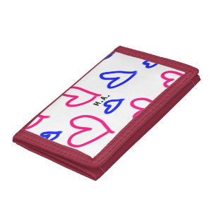 SIMPLE MINIMAL.CUTIE ADD NAME BABY heart add lette Tri-fold Wallet