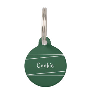 Simple Minimal Dark Green Personalized Pet ID Tag