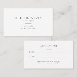 Simple Minimal Dental Appointment Card