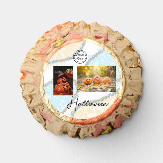 Simple minimal elegant add photo logo halloween  reese's peanut butter cups (Front)