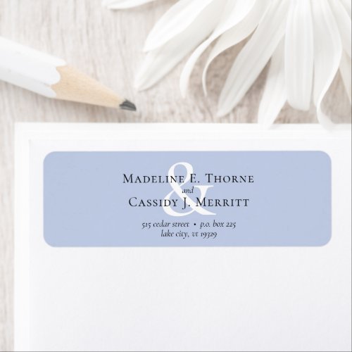 Simple Minimal Elegant Blue Unmarried Address Label