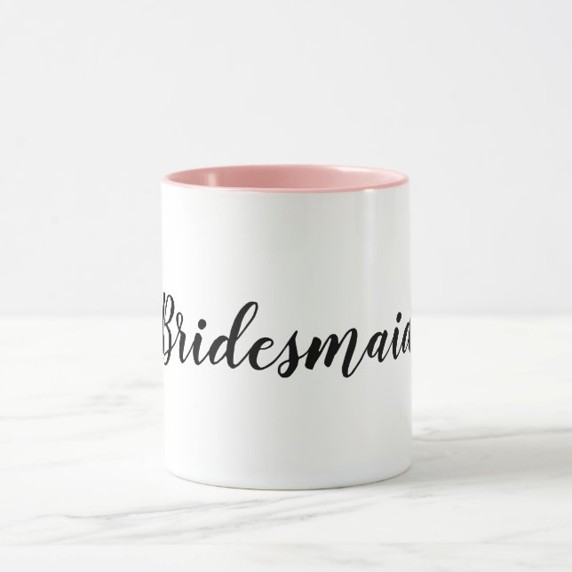 Simple minimal elegant bridesmaid wedding favors   mug (Center)