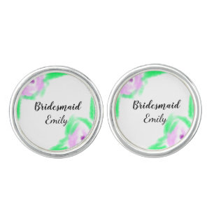 Simple minimal elegant bridesmaid wedding favours cufflinks