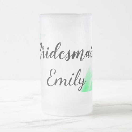 Simple minimal elegant bridesmaid wedding favours  frosted glass beer mug