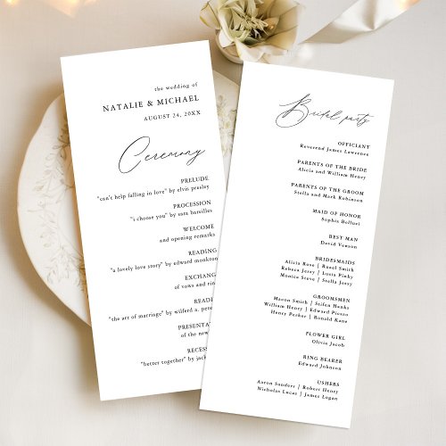 Simple Minimal Elegant Catholic Wedding Ceremony Program