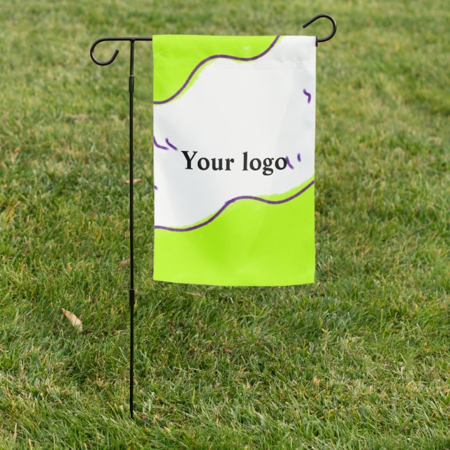 simple minimal elegant colorful design custom add  garden flag (In SItu)