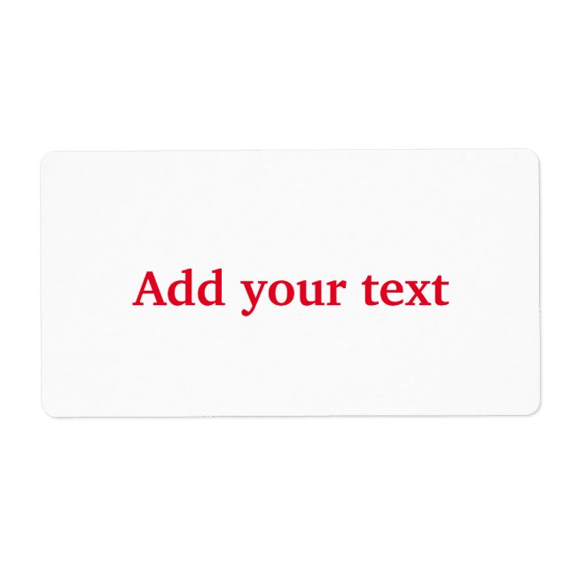 Simple minimal elegant custom add your text classi label (Front)