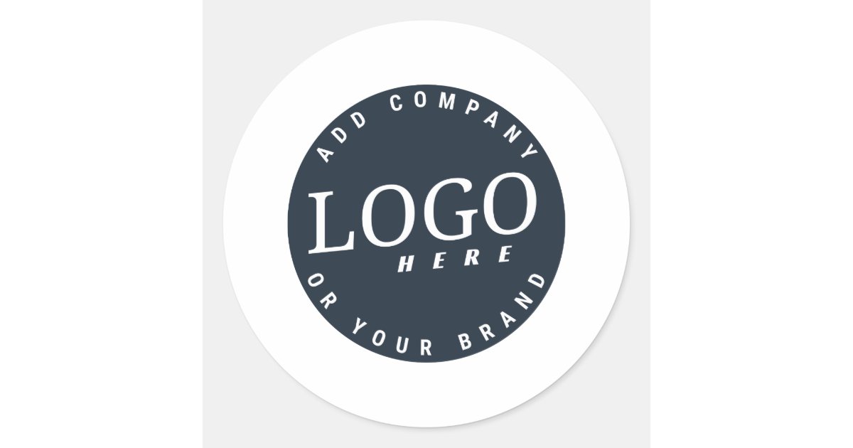 Simple Minimal Elegant Custom Business Logo Classic Round Sticker | Zazzle