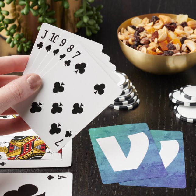 Simple minimal elegant custom circle photo collage poker cards (In Situ)