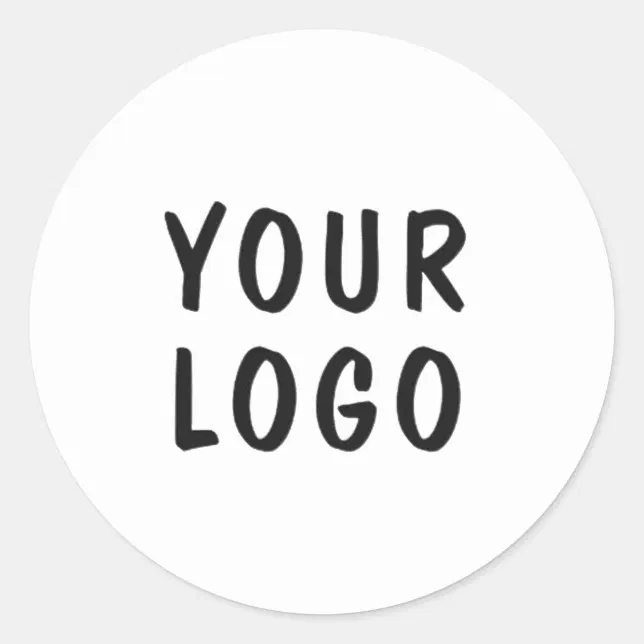 Simple minimal elegant custom logo company classic round sticker | Zazzle