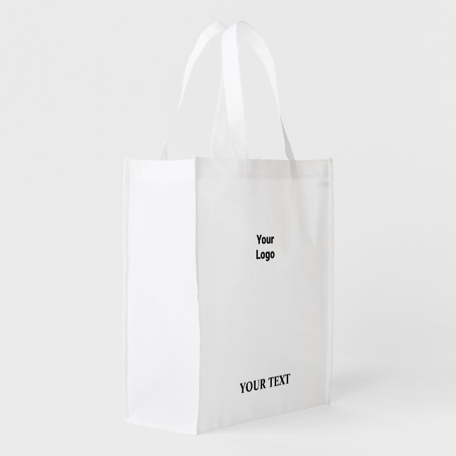 Simple minimal elegant custom logo here company ba grocery bag (Back Side)