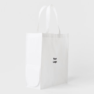 Simple minimal elegant custom logo here company ba grocery bag