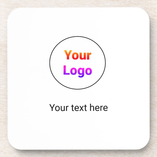 Simple minimal elegant custom logo here company   beverage coaster (Front)