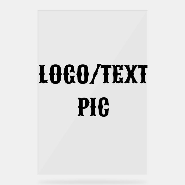 Simple minimal elegant custom logo here company  c acrylic sign (Front)