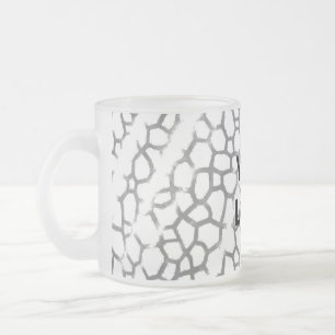 Simple minimal elegant custom logo here company c frosted glass coffee mug