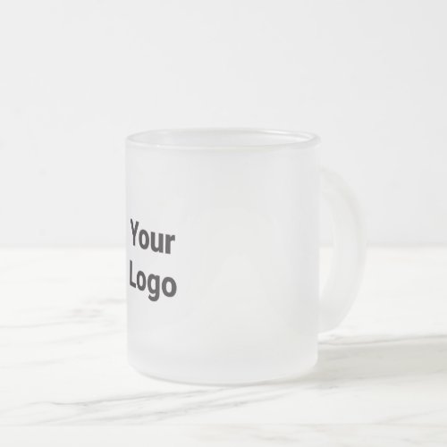 Simple minimal elegant custom logo here company  c frosted glass coffee mug